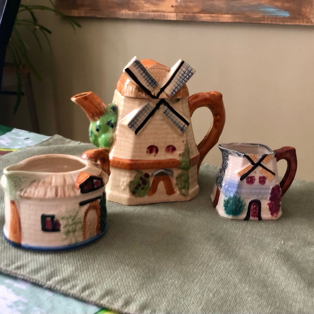 Vintage Windmill Ceramic Tea Set
